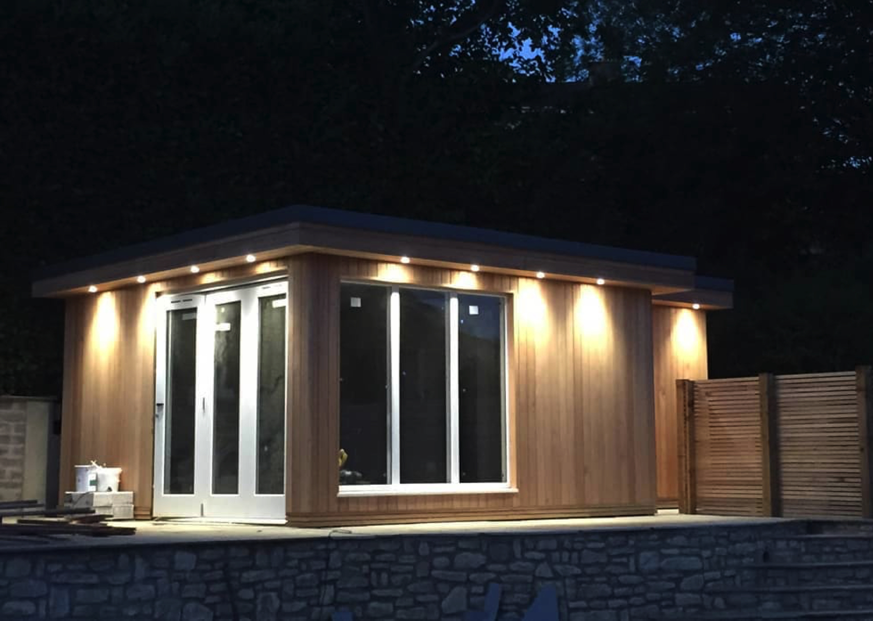 Soffit lighting in a garden office in Bath. 