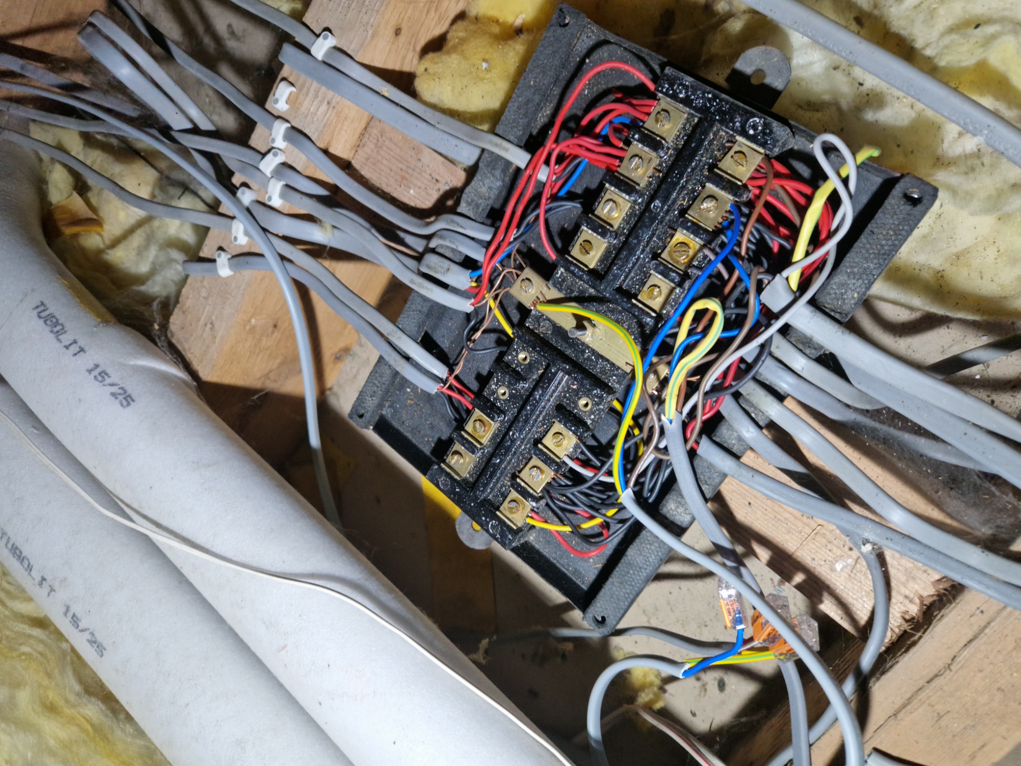 An old joint box used for lighting circuits that was removed on a rewire in Chippenham.