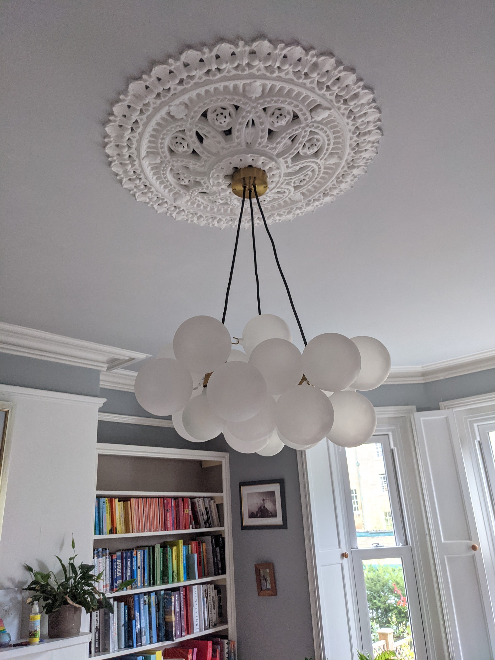 Bubble chandelier ceiling light replacement by electricians in Bath