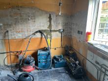 First fix of kitchen wiring during a partial re-wire