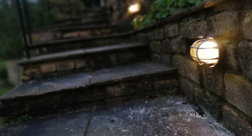 Nautical weatherproof outside wall light installed in Box, SN13